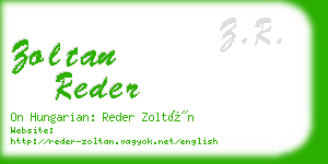 zoltan reder business card